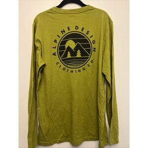 Alpine design men's graphic T-shirt, medium, green NWOT Mountains Outdoors